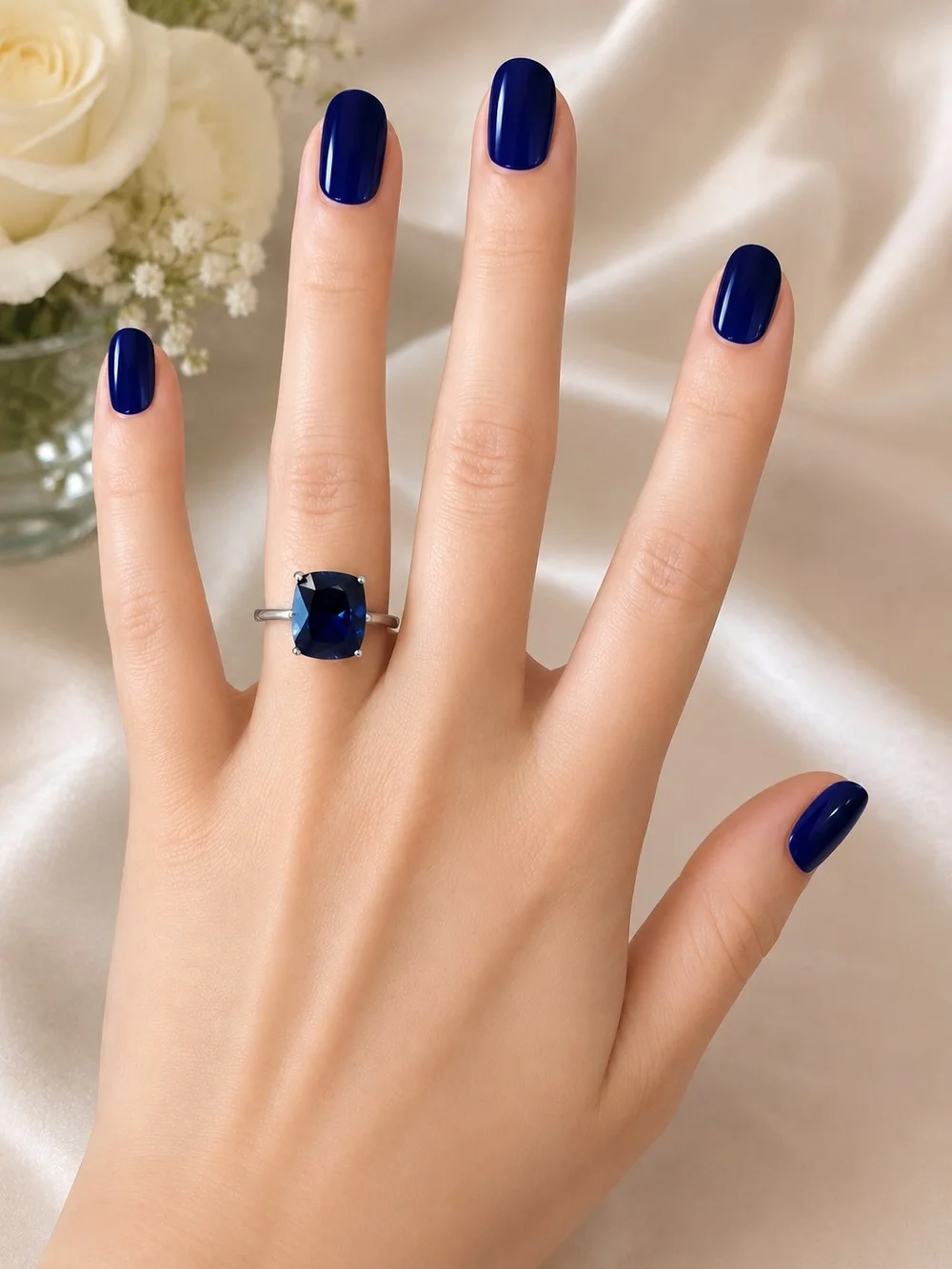 Sterling .925 Silver Ring with Sapphire Gemstone